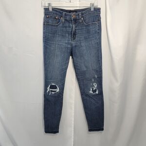 J. Crew Women's Blue Distressed Skinny Jeans